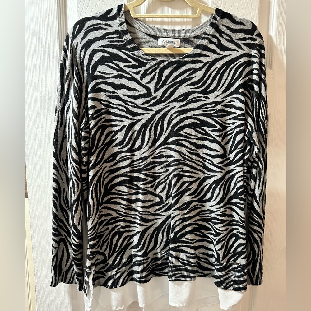 Calvin Klein zebra print sweater